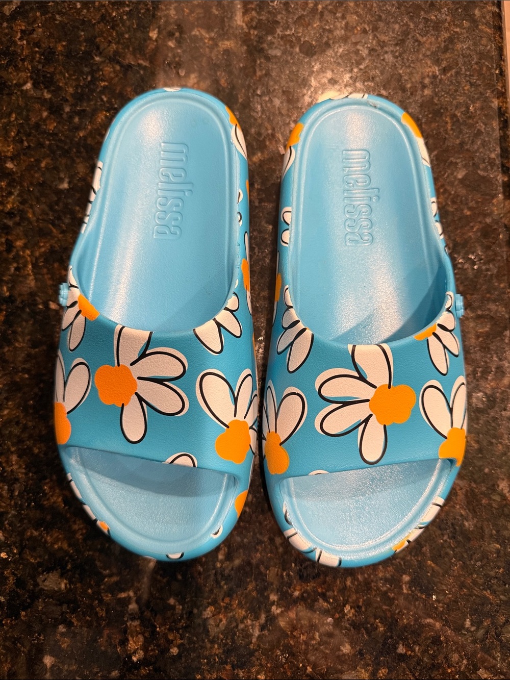 Melissa Free Flower Print Slide Women’s size 6